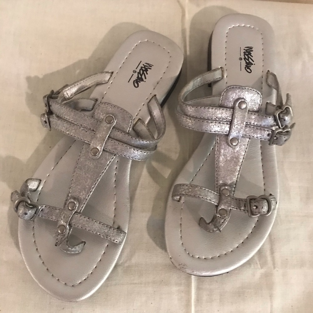 Silver Flat Sandals